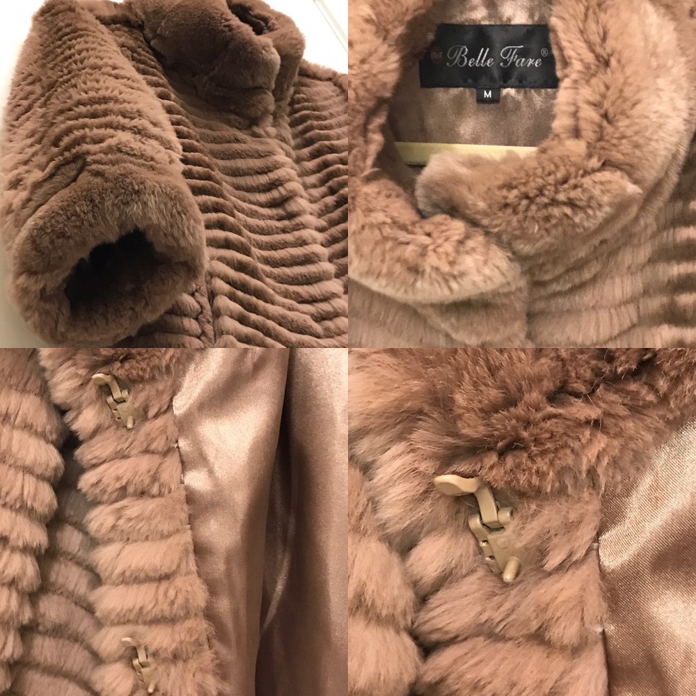 Cropped Sleeve Fur Coat - Picture 4 of 8
