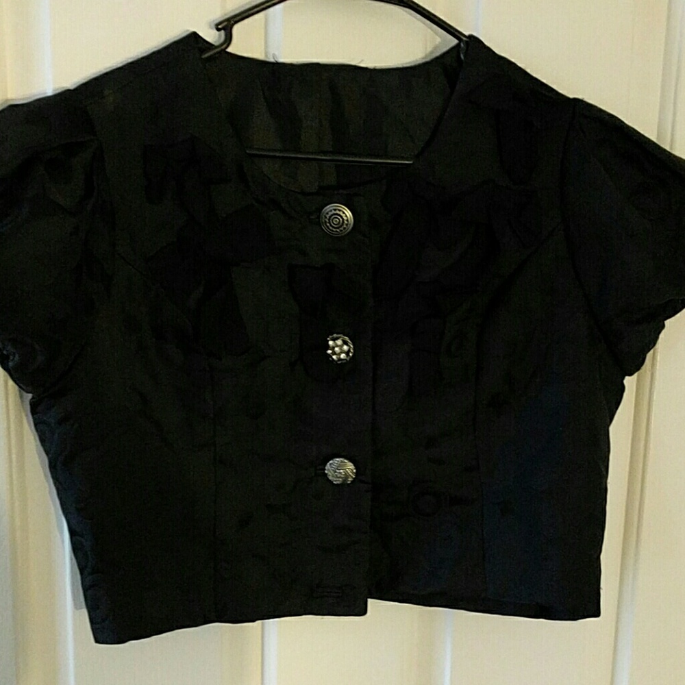 Black puff sleeve jacket