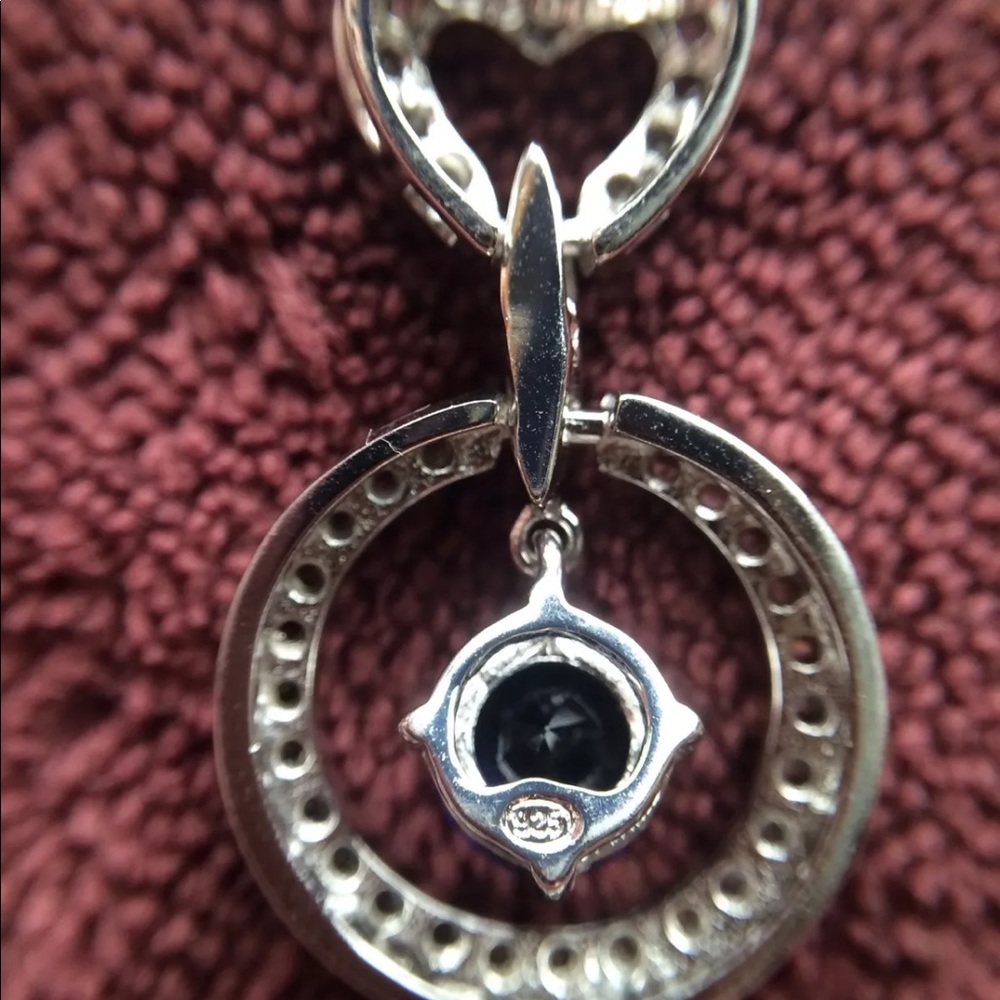 2CT Sapphire & Topaz Silver Pendant - Picture 4 of 4
