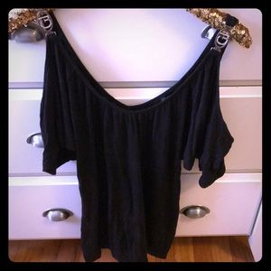 Guess Cold Shoulder Black Top
