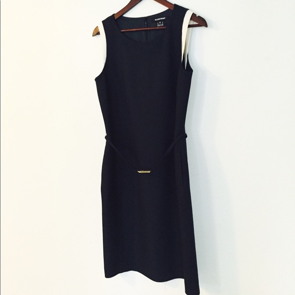 Ellen Tracy Silk Sheath Dress in Navy - Picture 7 of 8