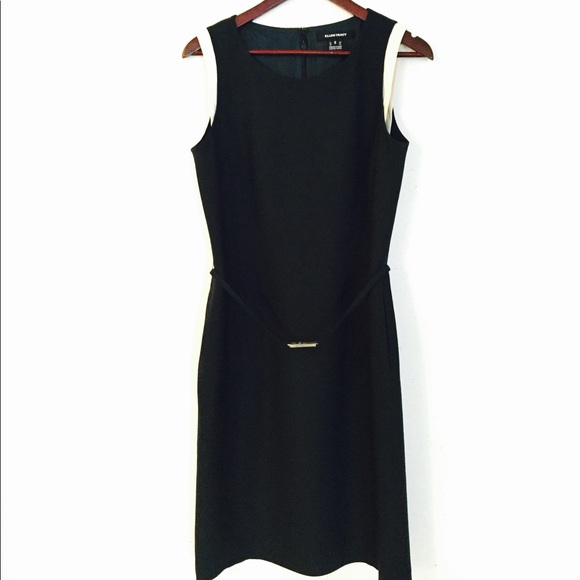 Ellen Tracy Silk Sheath Dress in Navy - Picture 4 of 8
