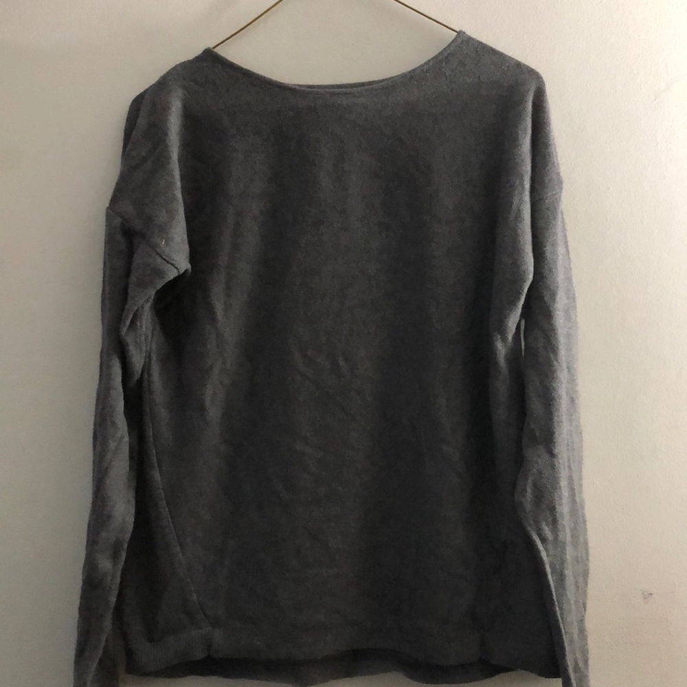 Light grey long sleeve crew neck