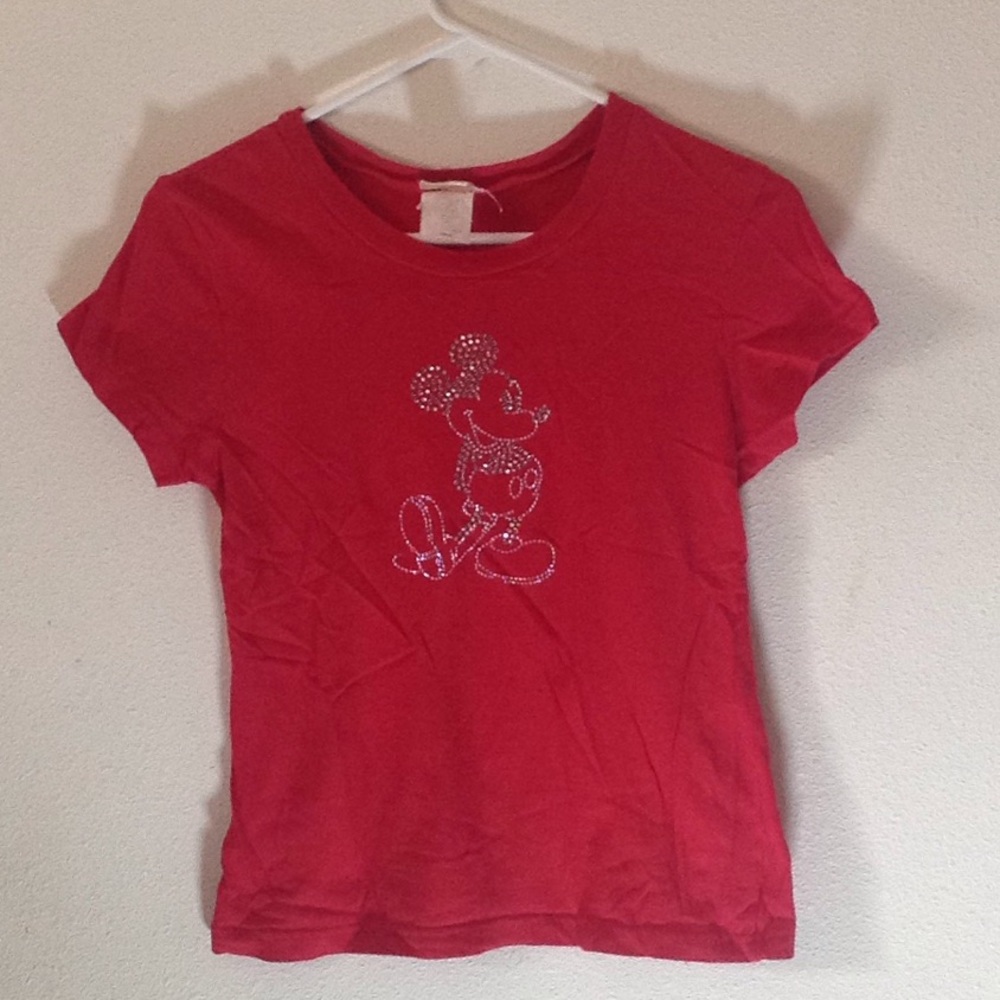 Red Disney Mickey Mouse T shirt kids Large