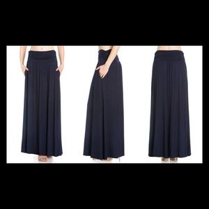 Navy blue maxi skirt
