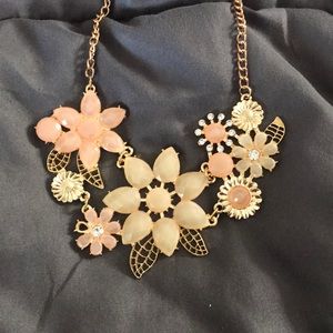 Floral bib necklace