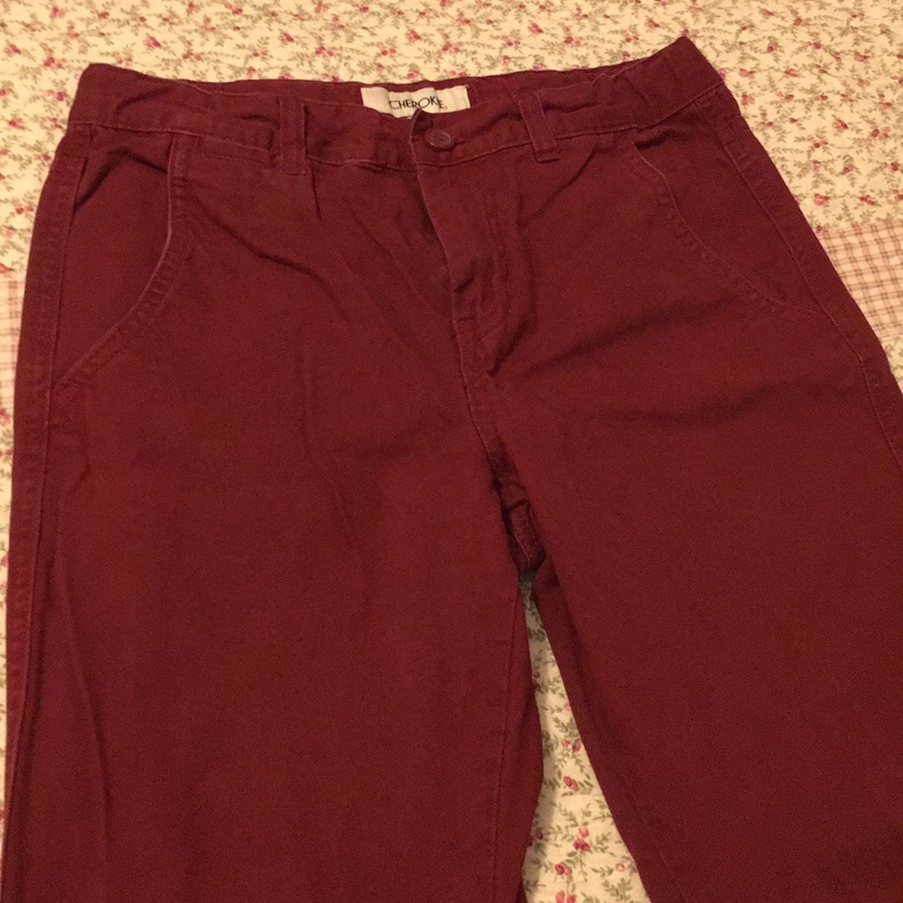 Boys Cherokee brick red pants size 16