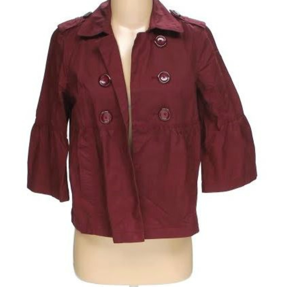 Maroon/Wine cropped 3/4 sleeve jacket