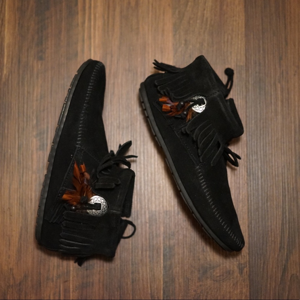 * SOLD* Black suede Ankle Boot Moccasins