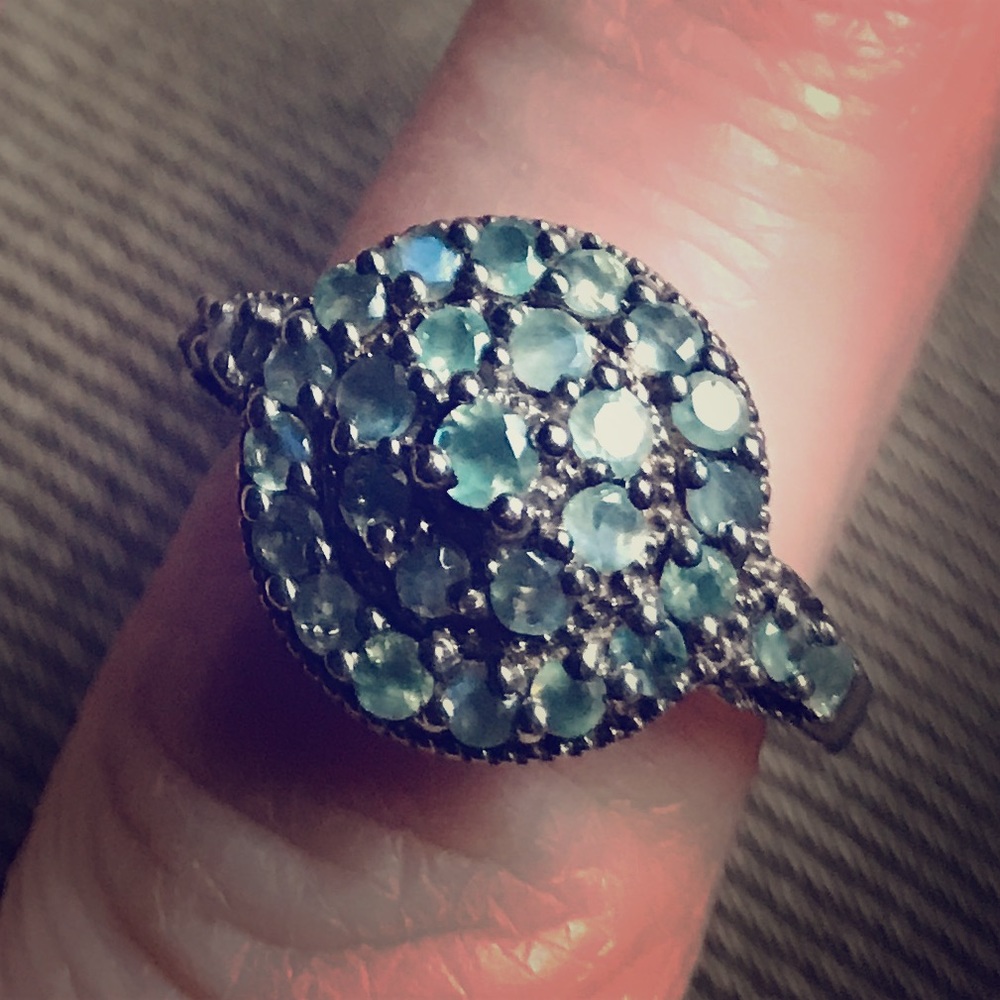 925 Silver Cluster Ring Aventurine