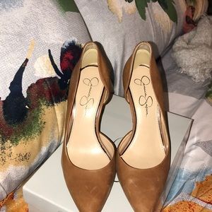 Jessica Simpson Claudette burnt amber heels