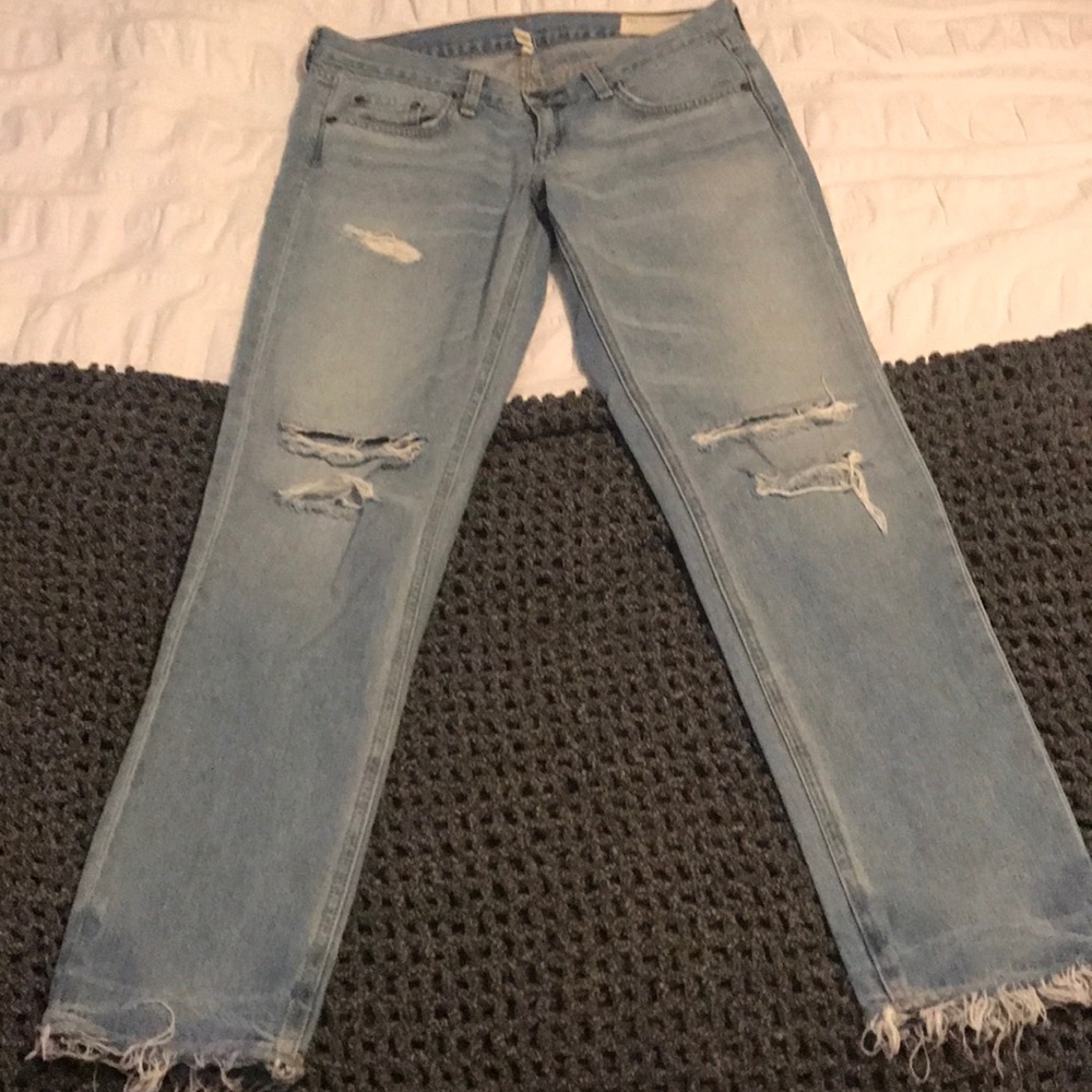 Rag & Bone ripped boyfriend jean