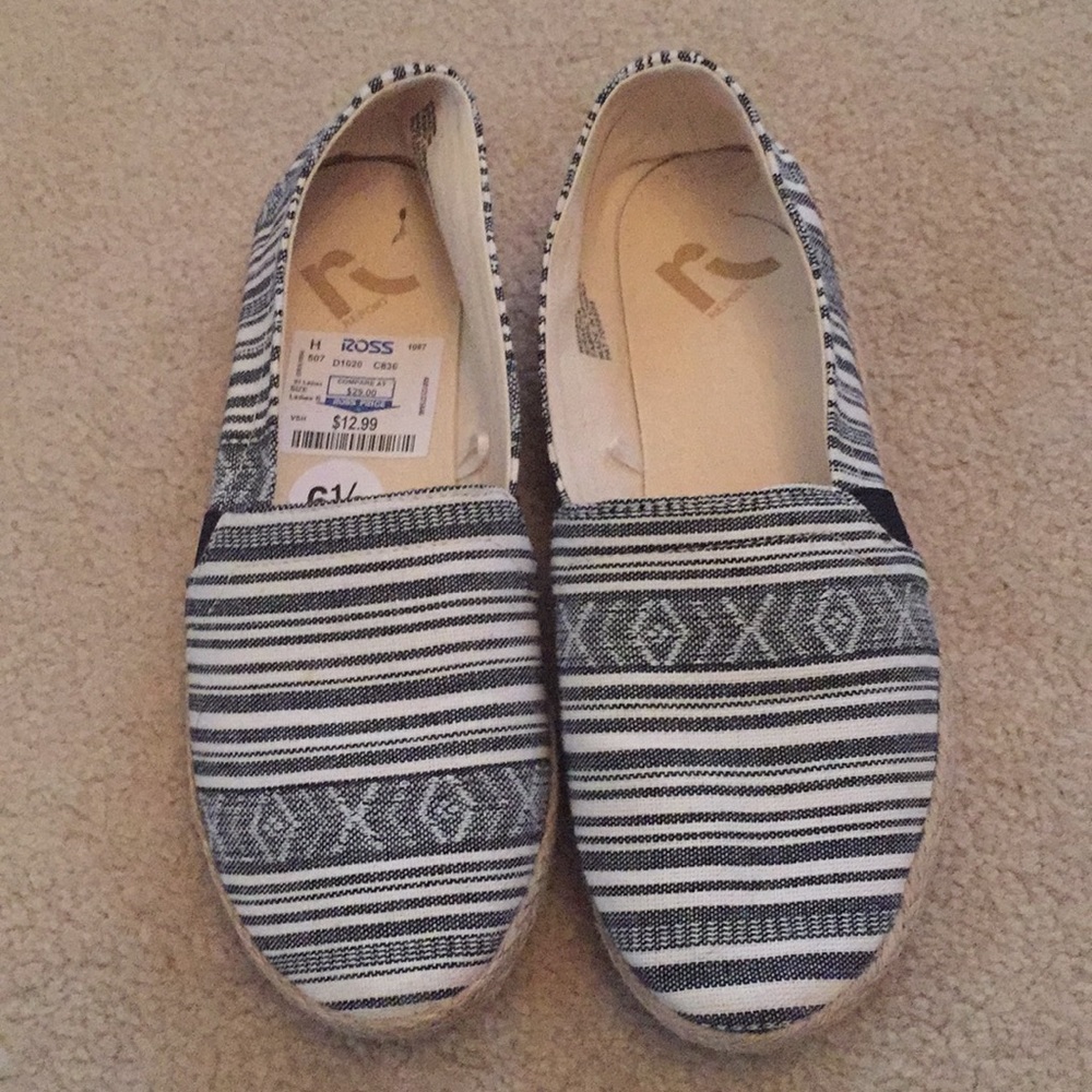 Navy and cream shoes