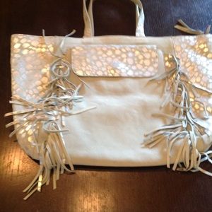 Pale green suede cheetah boho bag💕