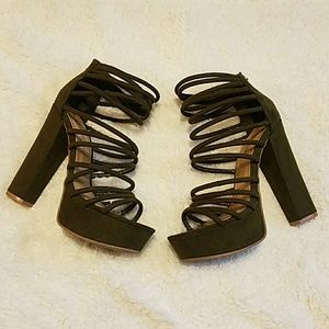 Olive green heels