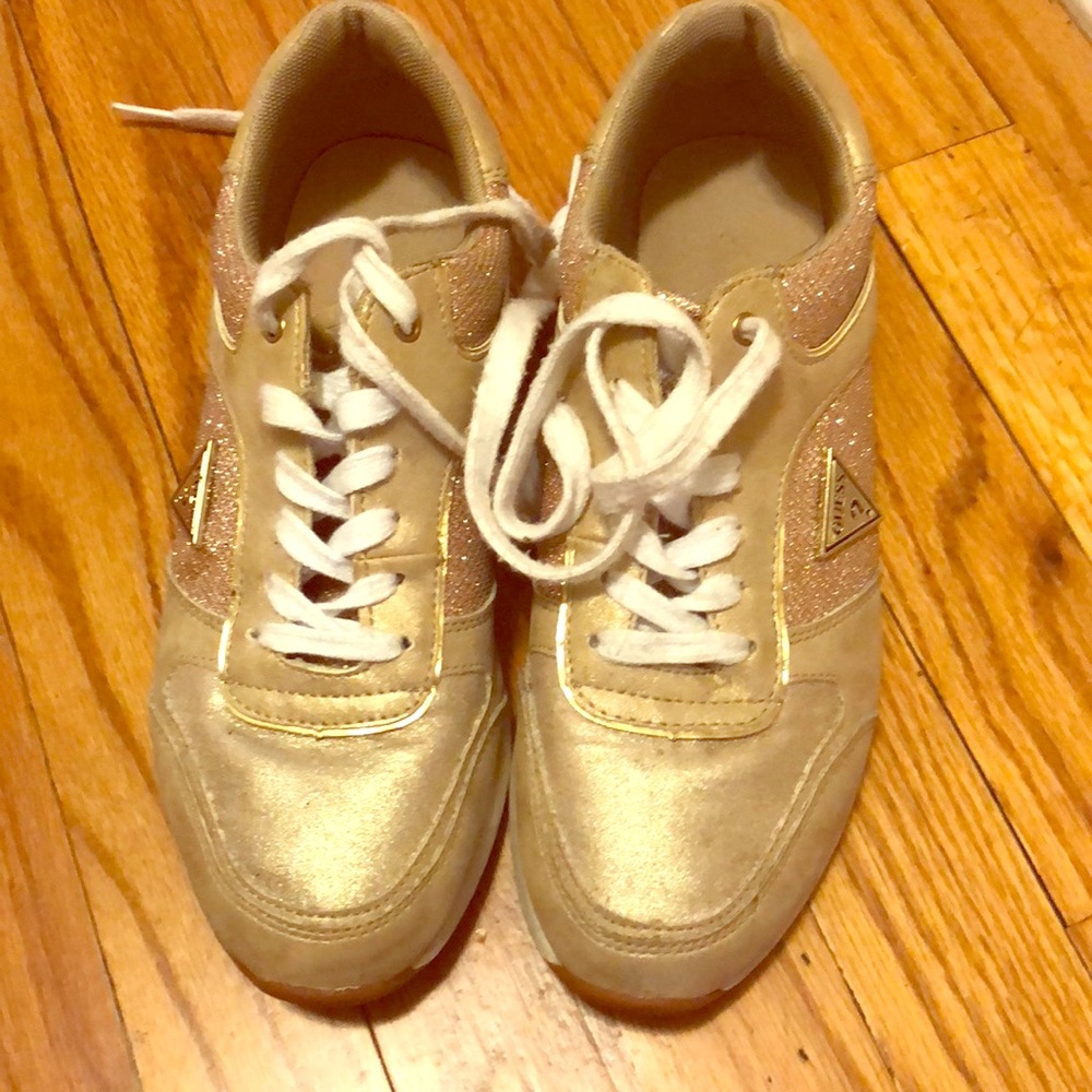 Gold guess sneakers