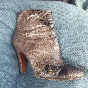 Frye ava snakeskin bootie