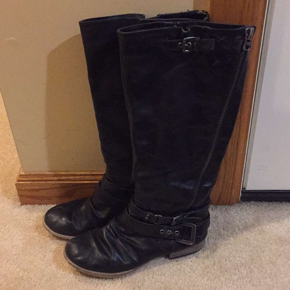 Carlos Santana size 8.5 black leather boots