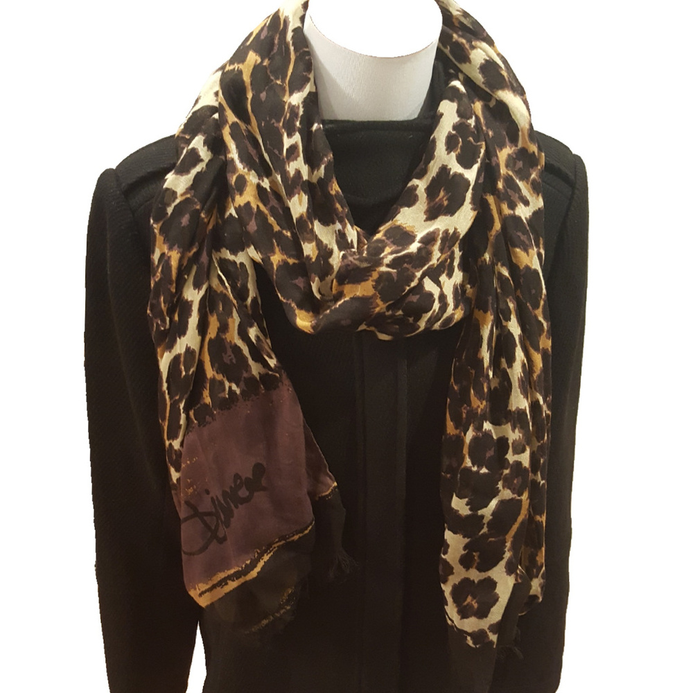 Diane von Furstenberg Leopard Print Scarf NWOT