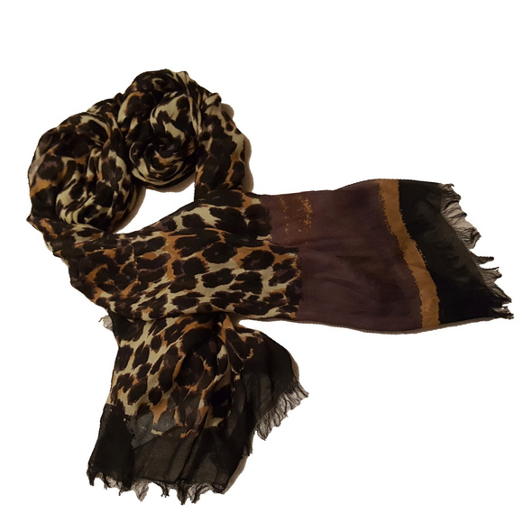 Diane von Furstenberg Leopard Print Scarf NWOT - Picture 6 of 8
