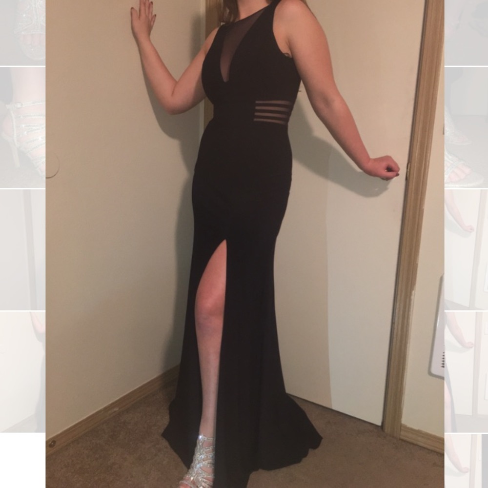 long black dress w a slit only worn once
