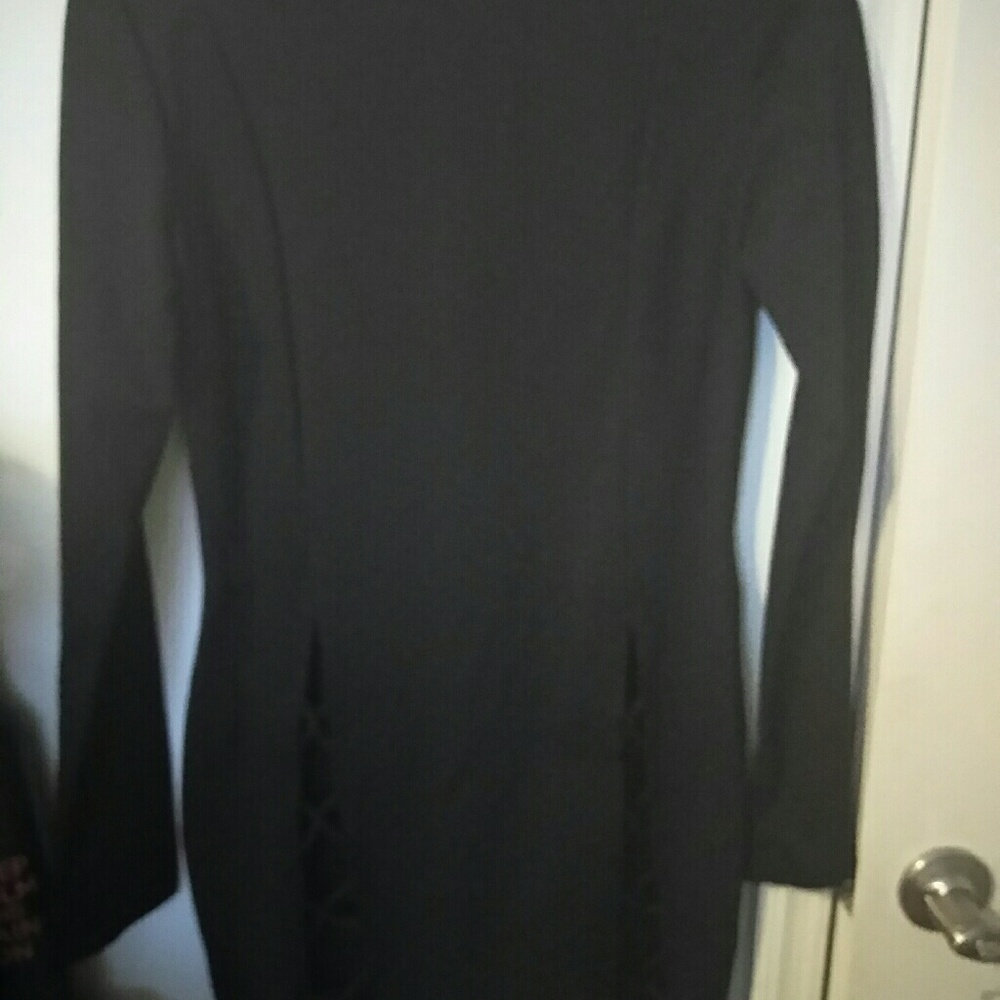 Black Long Sleeve Criss cross Dress