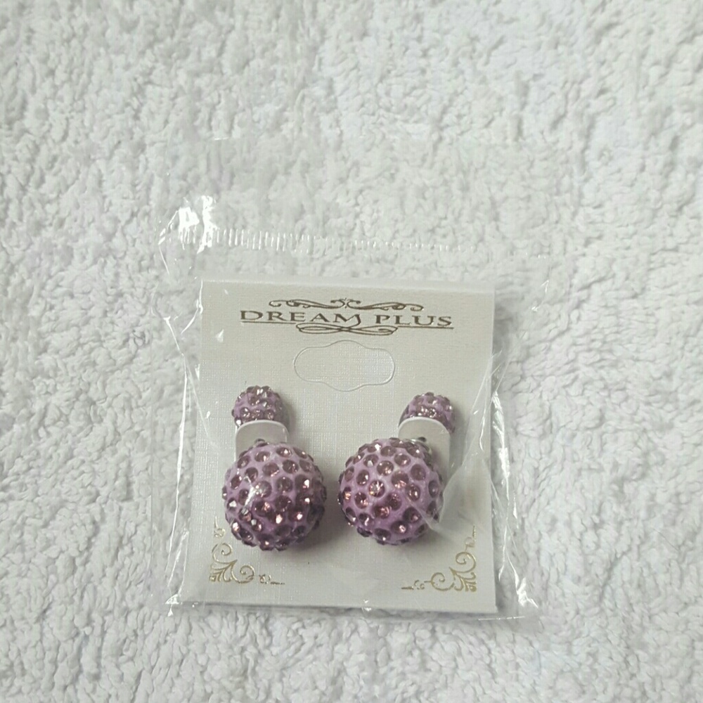 Lilac big stud  earrings