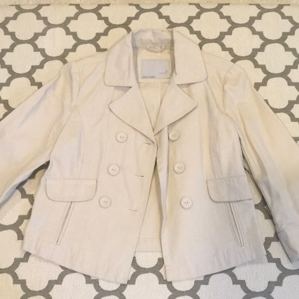 Cropped tan pea coat
