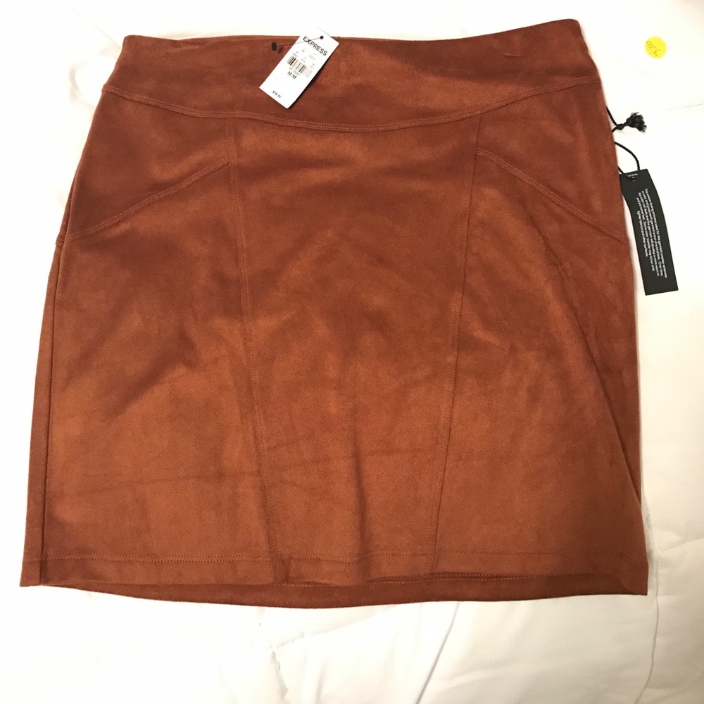 Express brown polyester and spandex mini