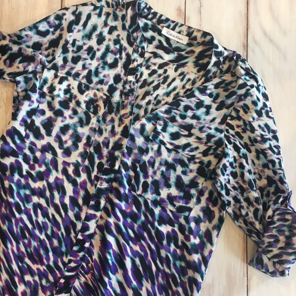 Ombré Animal Print Calvin Klein Blouse