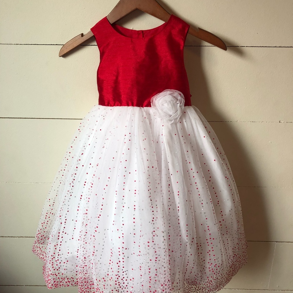 Girls’ tulle special occasion dress.