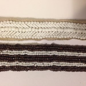 Pair of J-Crew beaded ribbon belts