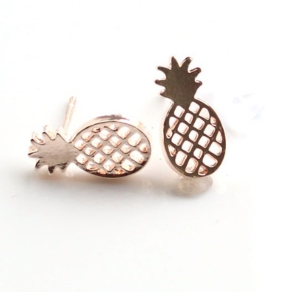 Dainty Gold-Tone Pineapple Earrings