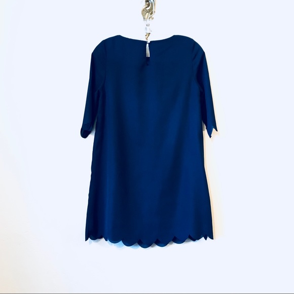TOBI | Classy Navy Blue Scalloped Shift Mini Dress Size Small - Picture 5 of 8