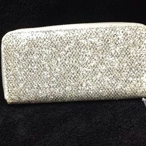 Silver glitzy wallet