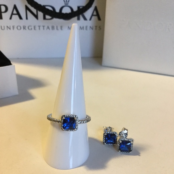 Pandora Timeless Elegance True Blue Crystal Ring - Picture 4 of 8