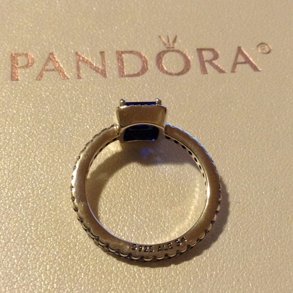 Pandora Timeless Elegance True Blue Crystal Ring - Picture 8 of 8