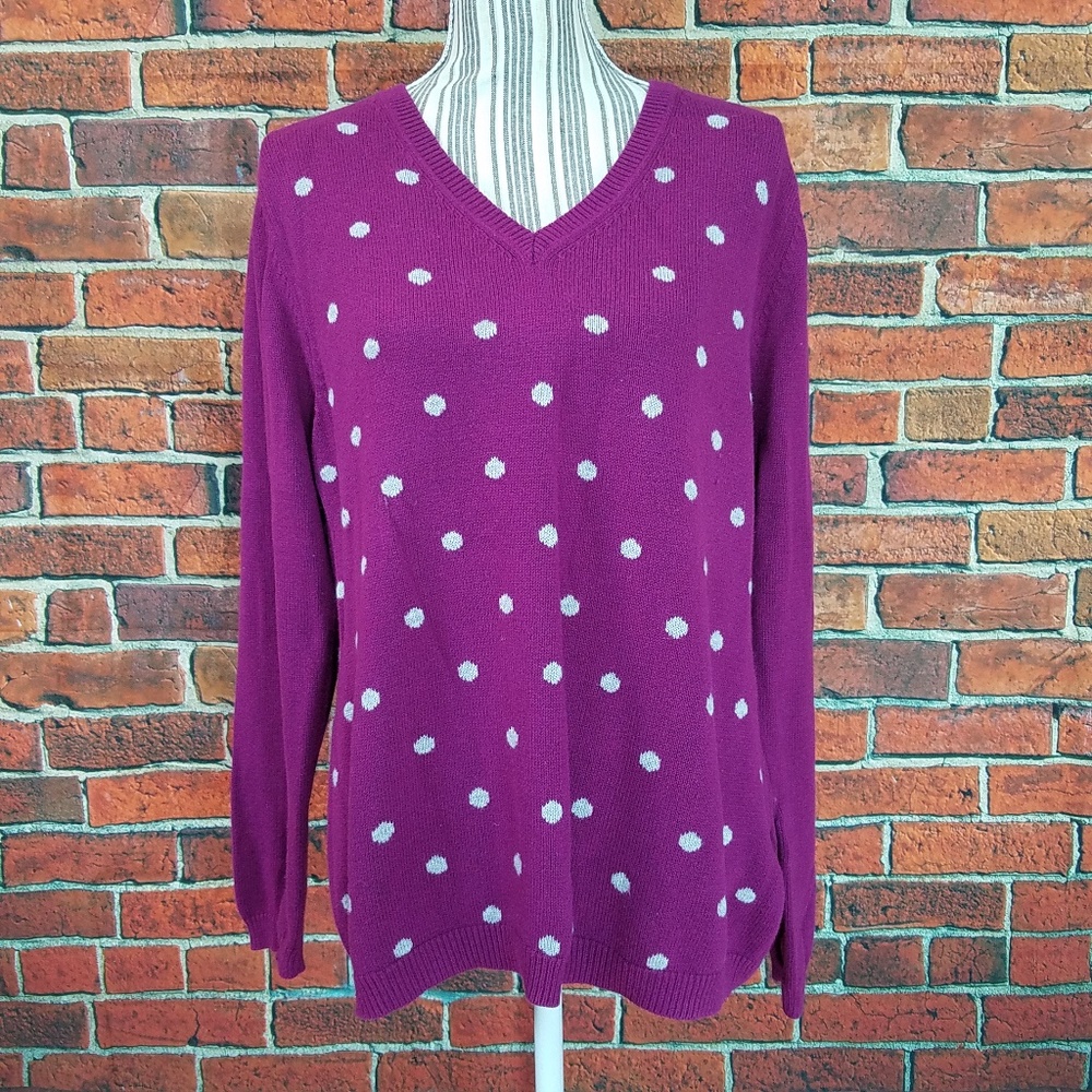 Tommy Hilfiger Purple & White Polka dot sweater