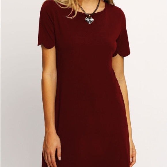 ♥️Burgundy♥️ Buttoned keyhole Back Dress - Picture 2 of 6