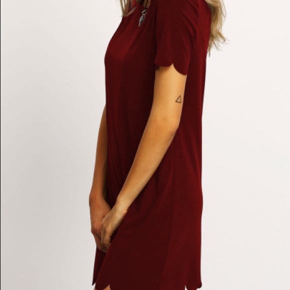 ♥️Burgundy♥️ Buttoned keyhole Back Dress - Picture 4 of 6