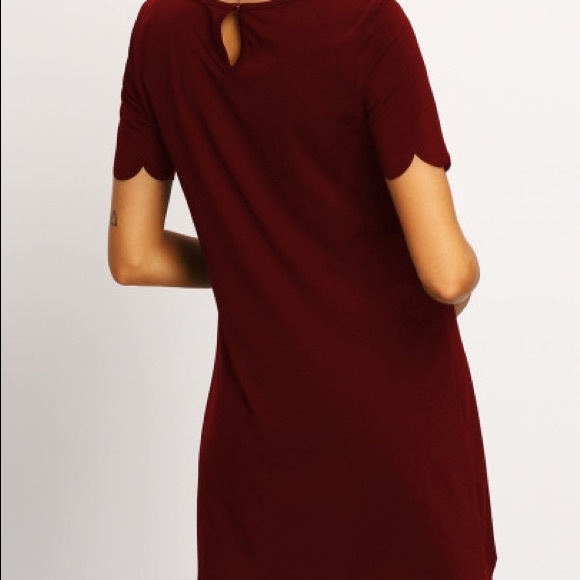 ♥️Burgundy♥️ Buttoned keyhole Back Dress - Picture 5 of 6