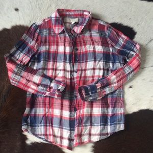 Olive & Oak blue/white/red button down, small