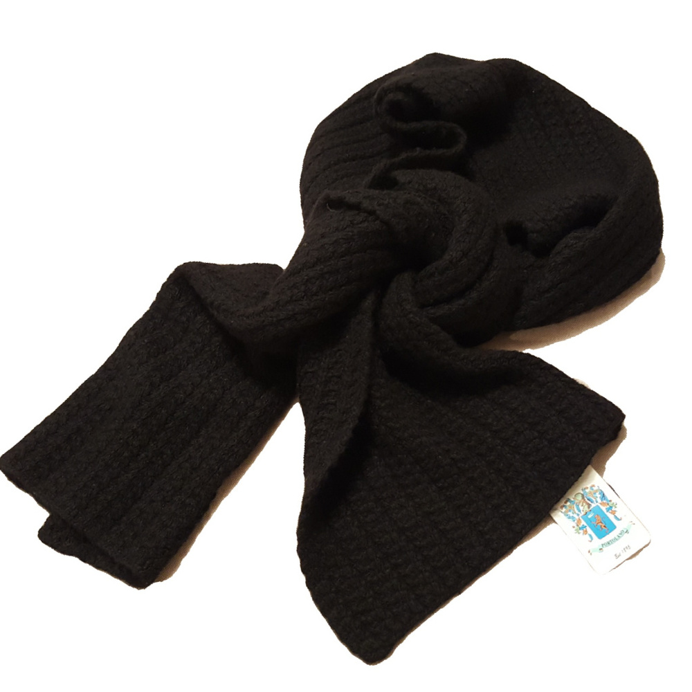 Portolano Chunky Knit Black Scarf NWT