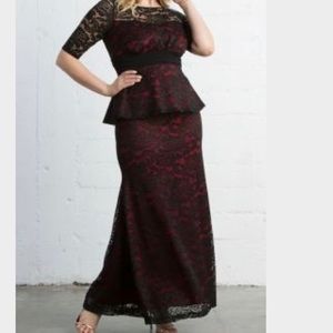 Astoria Lace Peplum Gown