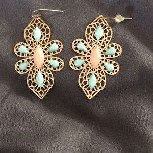 Coral and Mint Earrings