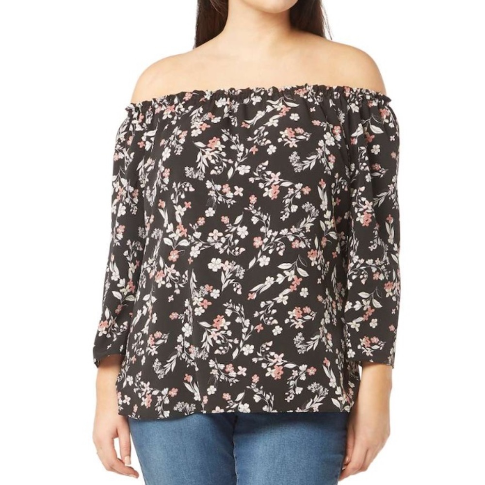 NORDSTROM Evans Bardot floral bohemian top