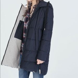 Zara navy puffer jacket