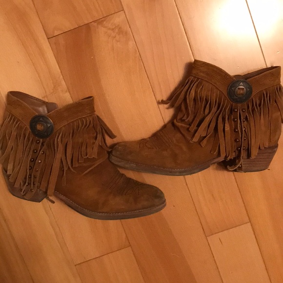Sam Edelman Shoes - Sam Edelman Brown Suede fringe booties