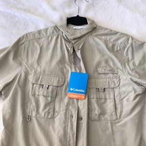 Columbia Tan Button Down Shirt