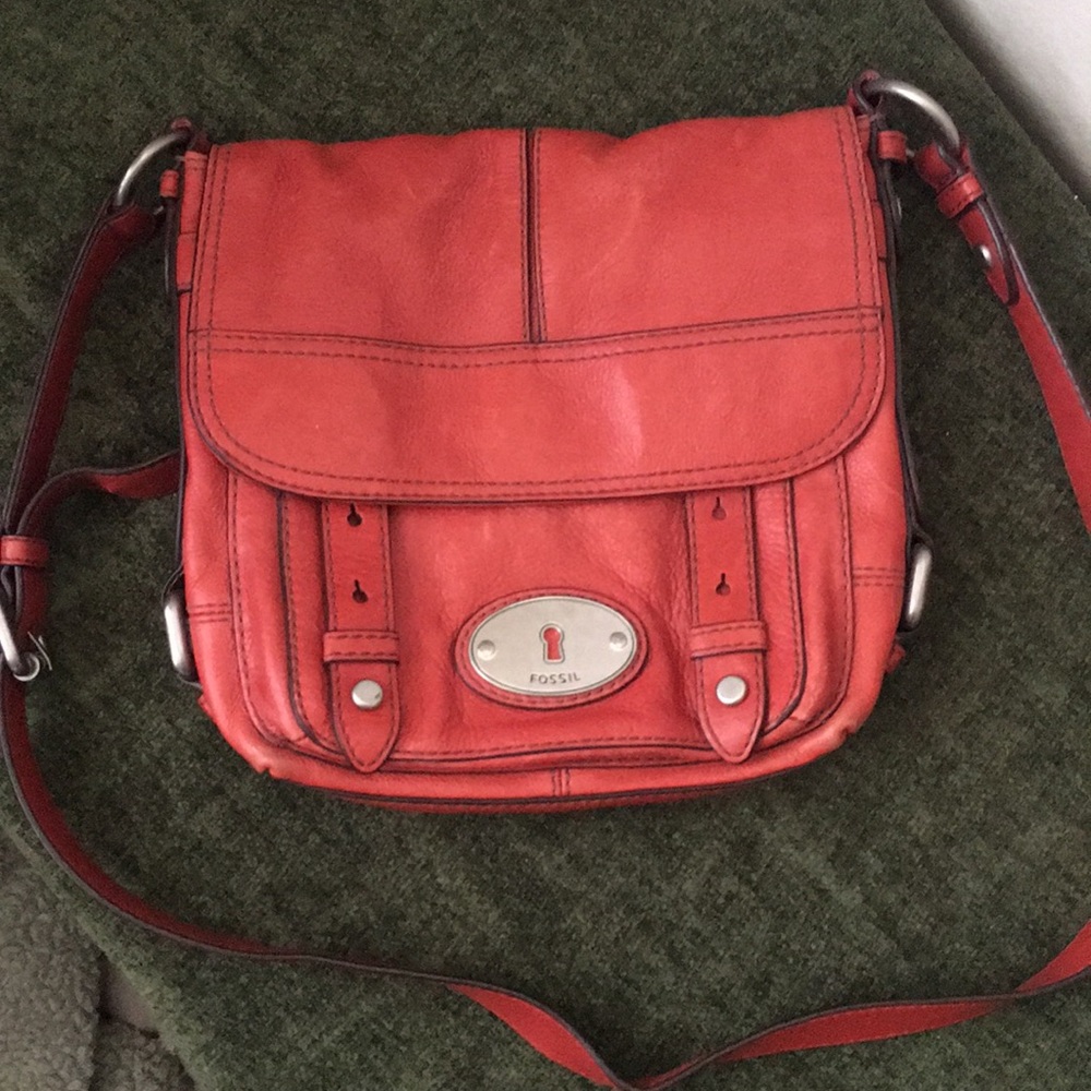 Genuine Leather Red Fossil Purse